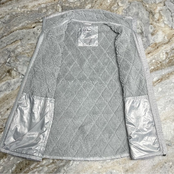 L.L. Bean Women's Fleece-Lined PrimaLoft Vest Gray Size Medium Regular - Picture 8 of 12